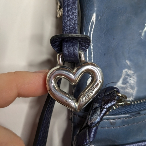 Brighton blue small patent leather shoulder bag - Picture 5 of 13